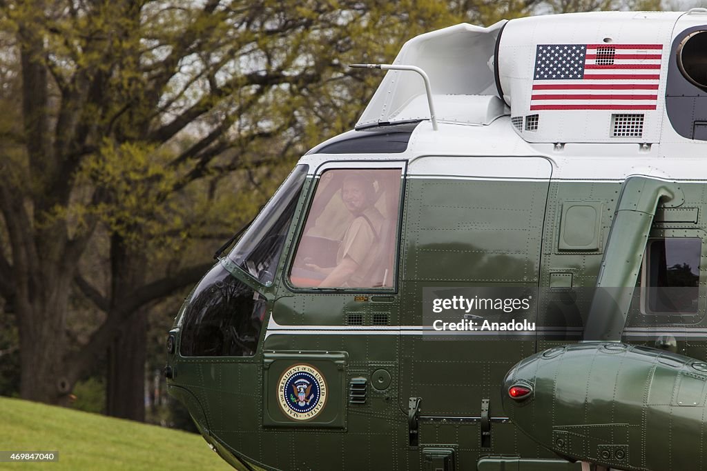 Obama Arrival on Marine One at the White House