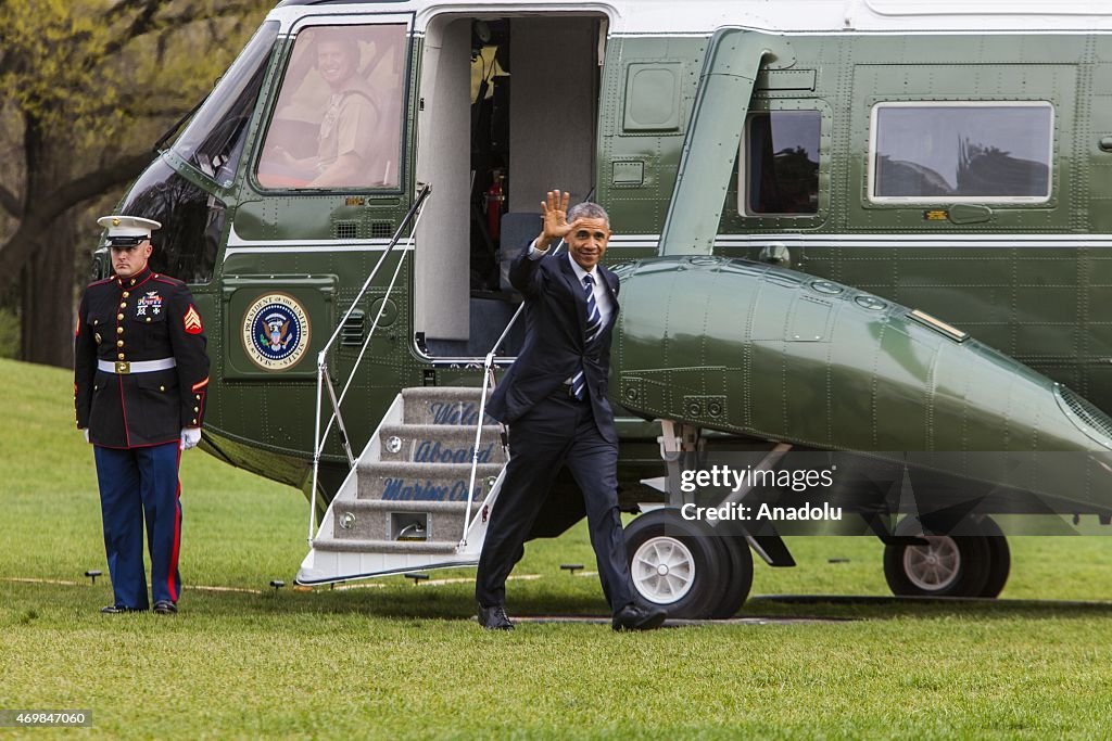 Obama Arrival on Marine One at the White House