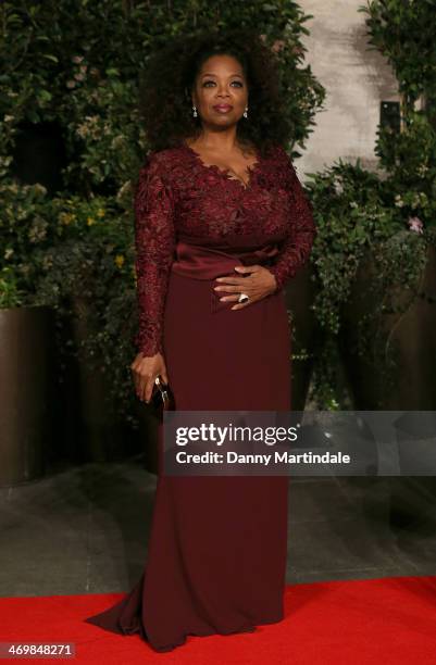 Oprah Winfrey attends an official dinner party after the EE British Academy Film Awards at The Grosvenor House Hotel on February 16, 2014 in London,...