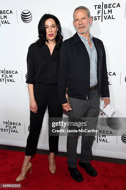 Actors Kathleen McElfresh and Campbell Scott attend the Opening Night premiere of "Live From New York!" during the 2015 Tribeca Film Festival at the...