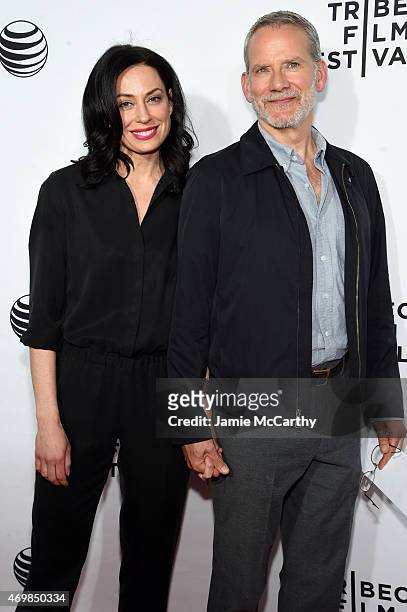 Actors Kathleen McElfresh and Campbell Scott attend the Opening Night premiere of "Live From New York!" during the 2015 Tribeca Film Festival at the...