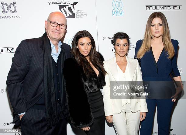 Harry Smith, Kim Kardashian, Kourtney Kardashian and Khloe Kardashian attend the Generation NXT Charity Benefit at 1OAK on February 16, 2014 in New...