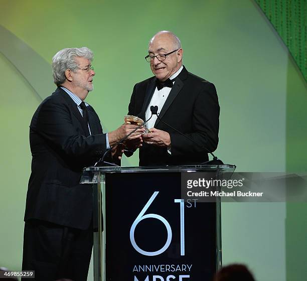 Director George Lucas presents the Career Acheivement Award to Sound Editor Randy Thom attends the 61st Motion Picture Sound Editors Golden Reel...