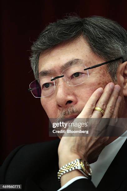 50 Suntory Holdings Ceo Nobutada Saji News Conference Stock Photos