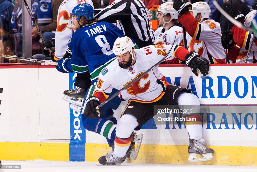 Calgary Flames v Vancouver Canucks - Game One