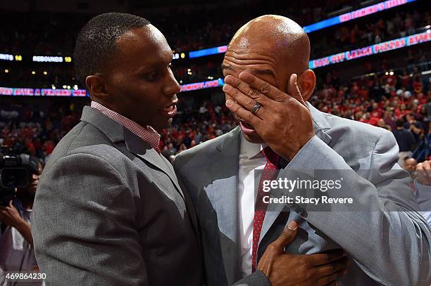 Head coach Monty Williams of the New Orleans Pelicans becomes emotional following a victory over the San Antonio Spurs at the Smoothie King Center on...