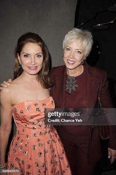 Jean Shafiroff and Lyn Paulsin attend The New York Center For Children 20th Anniversary Spring Cocktail Reception at Clement Restaurant at the...