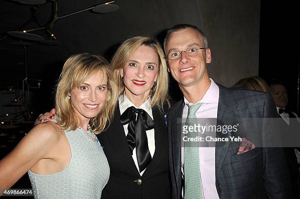 Carolyn Pressly-Ryan, Christine Rales and Kevin J Ryan attend The New York Center For Children 20th Anniversary Spring Cocktail Reception at Clement...