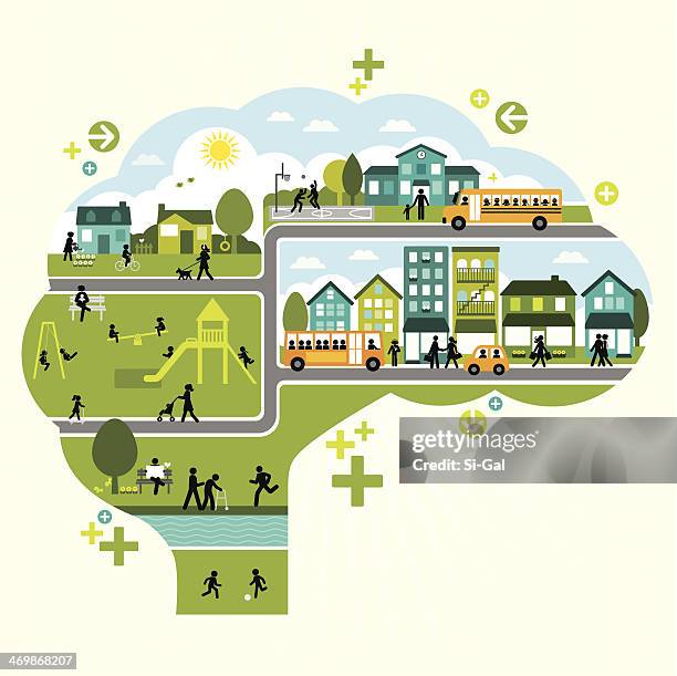 active lifestyle thinking - community health centre stock illustrations