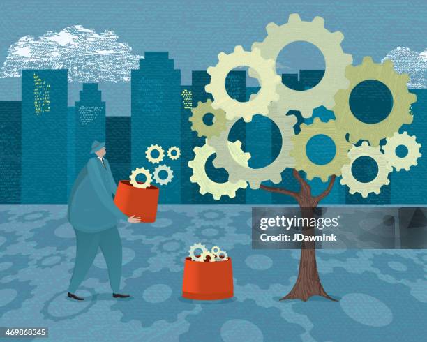 investitionen, die wachstum und ertrag oder einnahmen revenue business - vorfahrt beachten stock-grafiken, -clipart, -cartoons und -symbole