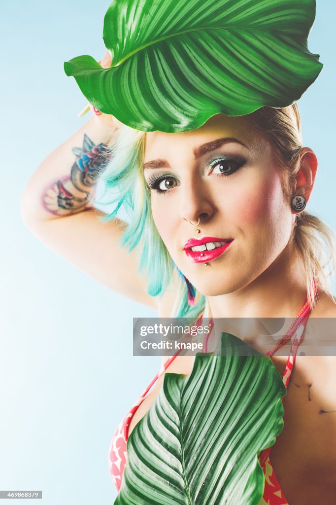 Beautiful colorful portrait of woman