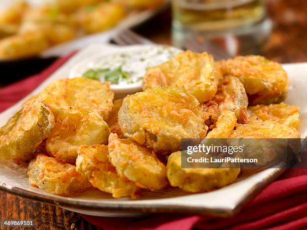 southern fried pickles - fried stock pictures, royalty-free photos & images