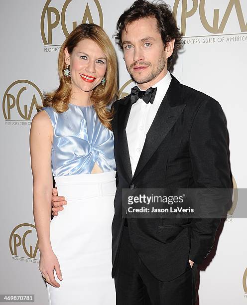 Actress Claire Danes and actor Hugh Dancy attend the 25th annual Producers Guild Awards at The Beverly Hilton Hotel on January 19, 2014 in Beverly...