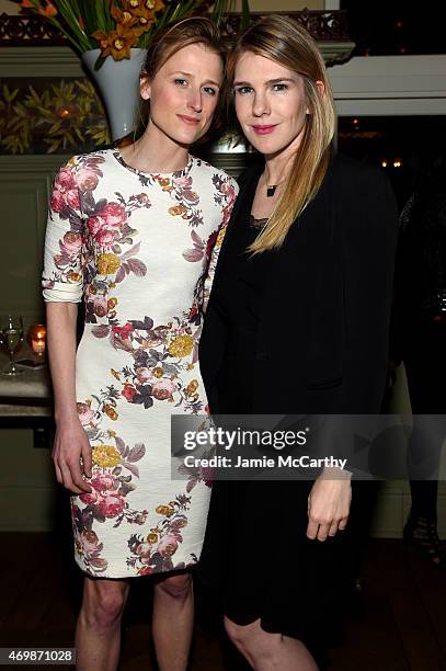 Actors Mamie Gummer and Lily Rabe attend the 2015 Tribeca Film Festival Opening Night After Party for "Live from New York!" presented by AT&T at...