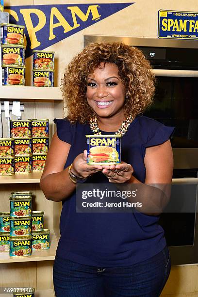 Sunny Anderson hosts the Kick-Off of the SPAMERICAN National Food Truck Tour on Wednesday, April 15th, 2015 in Los Angeles, California.