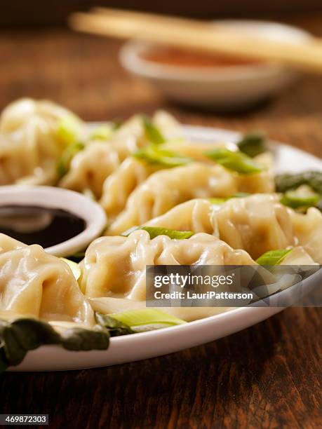 ravioli al vapore - chinese dumpling foto e immagini stock