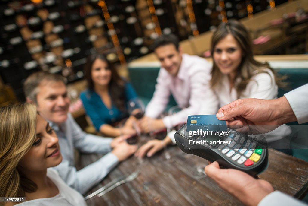 Contactless payment at a restaurant