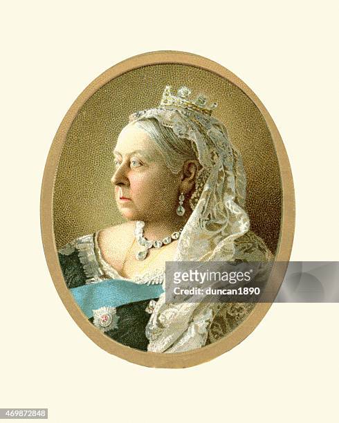 porträt von königin victoria - queen victoria i stock-grafiken, -clipart, -cartoons und -symbole