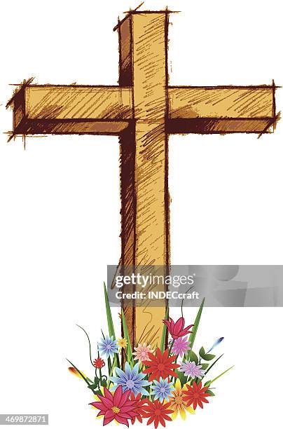 holy cross - resurrection stock illustrations
