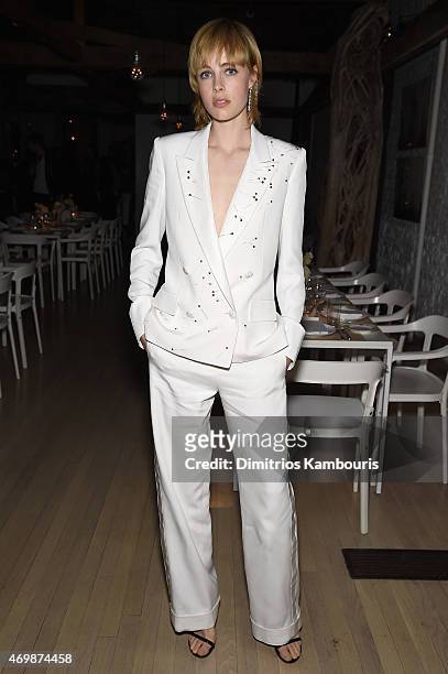 Model Edie Campbell attends the 2015 Tiffany Blue Book dinner on April 15, 2015 in New York City.