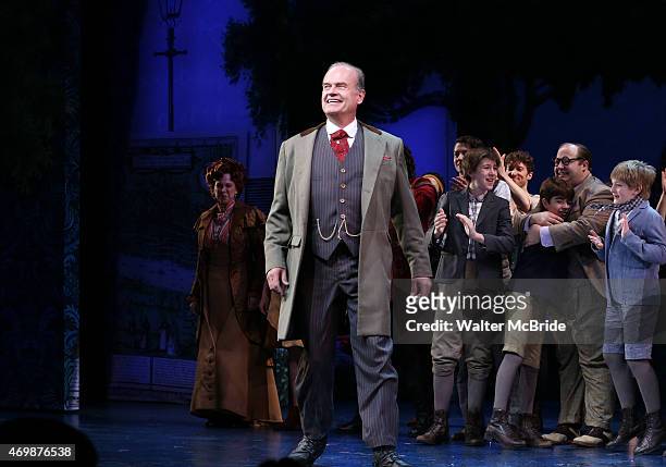 Kelsey Grammer and cast during the Broadway Opening Night Performance curtain call for 'Finding Neverland' at The Lunt-Fontanne Theatre on April 15,...