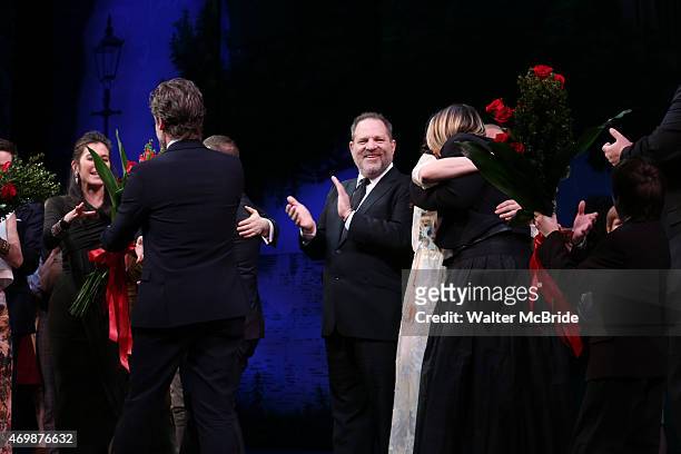 Harvey Weinstein during the Broadway Opening Night Performance curtain call for 'Finding Neverland' at The Lunt-Fontanne Theatre on April 15, 2015 in...