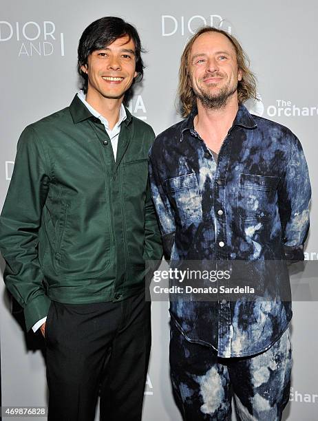 Writer/director Frederic Tcheng and artist Sterling Ruby attend Dior And I Los Angeles Premiere at LACMA on April 15, 2015 in Los Angeles, California.