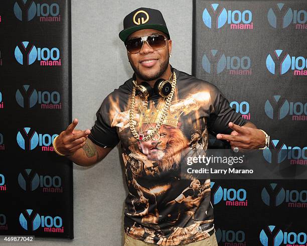 Flo Rida Visits Miami Radio Station Photos and Premium High Res ...