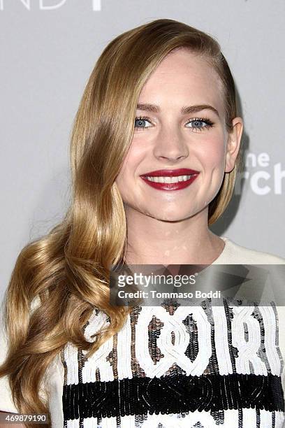 Actress Britt Robertson attends the Orchard's "DIOR & I" Los Angeles premiere held at LACMA on April 15, 2015 in Los Angeles, California.