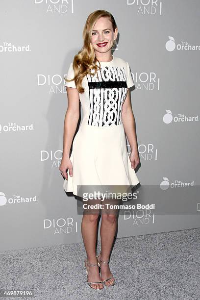 Actress Britt Robertson attends the Orchard's "DIOR & I" Los Angeles premiere held at LACMA on April 15, 2015 in Los Angeles, California.