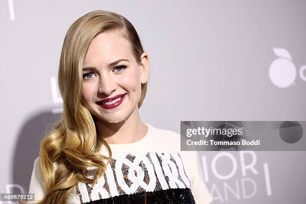 Actress Britt Robertson attends the Orchard's "DIOR & I" Los Angeles premiere held at LACMA on April 15, 2015 in Los Angeles, California.