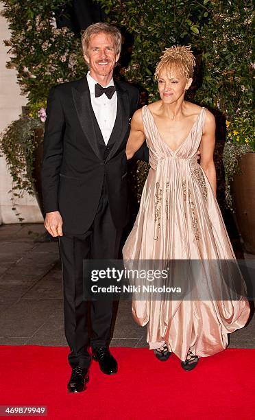 Matthew Modine and Caridad Rivera arrive at the Bafta after party held at the Grosvenor Hotel, Park Lane on February 16, 2014 in London, England.