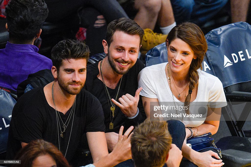 Celebrities At The Los Angeles Lakers Game