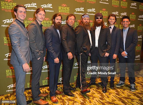 Cole Robertson, Reed Robertson, Jep Robertson, Alan Robertson, Willie Robertson, Jase Robertson, John Luke Robertson and Will Robertson arrive at the...