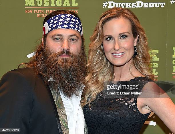 Television personalities Willie Robertson and Korie Robertson attend the "Duck Commander Musical" premiere at the Crown Theater at the Rio Hotel &...