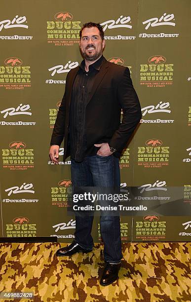 Marcus Luttrell arrives at the world premiere of "Duck Commander Musical' at Rio All-Suite Hotel & Casino on April 15, 2015 in Las Vegas, Nevada.