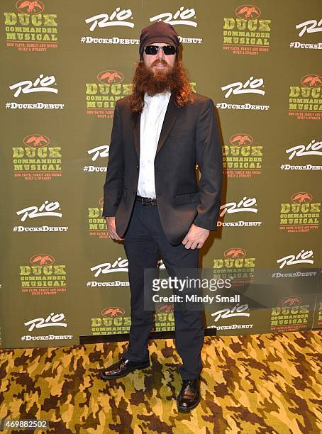 Jase Robertson arrives at the "Duck Commander Musical" opening night at the Rio Hotel & Casino on April 15, 2015 in Las Vegas, Nevada.