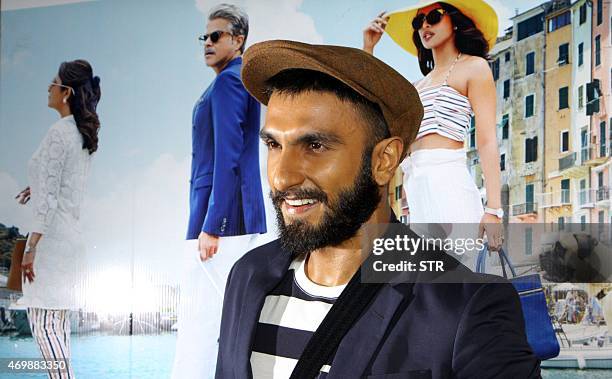 Indian Bollywood actor Ranveer Singh attends the trailer showing of upcoming Hindi comedy-drama film 'Dil Dhadakne Do' directed by Zoya Akhtar and...