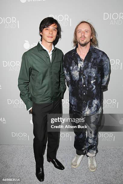 Writer/director Frederic Tcheng and artist Sterling Ruby attend the Premiere Of The Orchard's "DIOR & I" - Arrivals at LACMA on April 15, 2015 in Los...