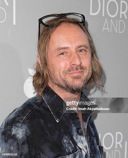 Artist Sterling Ruby attends the premiere of The Orchard's 'DIOR & I' at LACMA on April 15, 2015 in Los Angeles, California.