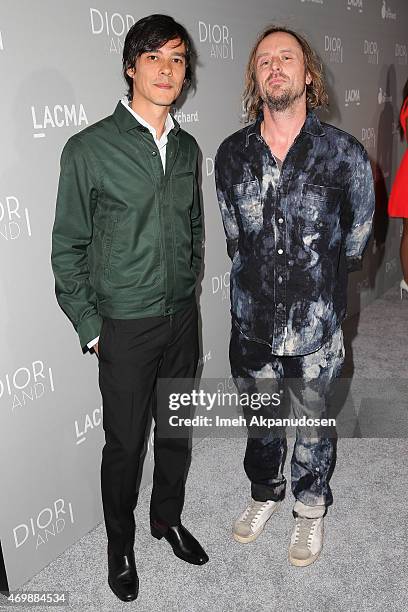Director Frederic Tcheng and artist Sterling Ruby attend the premiere of The Orchard's 'DIOR & I' at LACMA on April 15, 2015 in Los Angeles,...