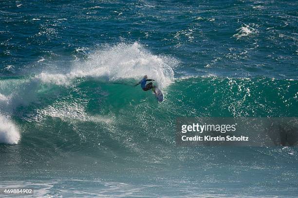 Matt Wilkinson of Australia surfs during Round 2 of the Drug Aware Margaret River Pro on April 16, 2015 in Margaret River, Australia.