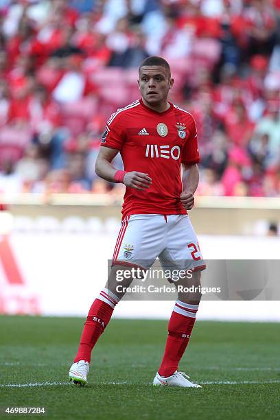 Benfica's forward Jonathan Rodriguez during the Primeira Liga Portugal match between Benfica and Academica at Estadio da Luz on April 12, 2015 in...