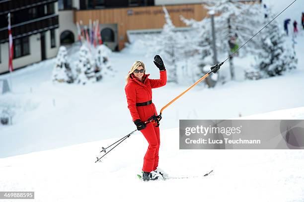 Queen Maxima of the Netherlands attends the annual winter photocall on February 17, 2014 in Lech, Austria.