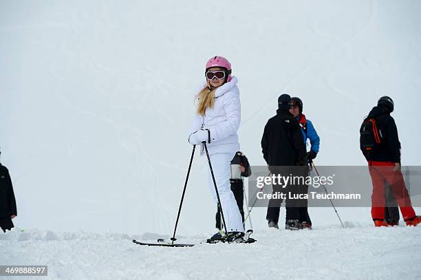 Dutch Princess Catharina-Amalia attends the annual winter photocall on February 17, 2014 in Lech, Austria.