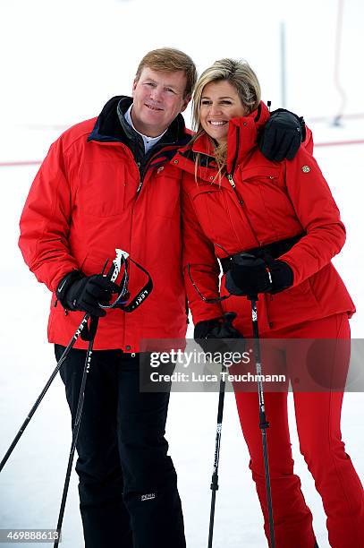 King Willem-Alexander of the Netherlands and Queen Maxima of the Netherlands attends the annual winter photocall on February 17, 2014 in Lech,...