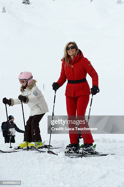 Princess Ariane and Queen Maxima of the Netherlands attends the annual winter photocall on February 17, 2014 in Lech, Austria.