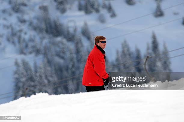 King Willem-Alexander of the Netherlands attends the annual winter photocall on February 17, 2014 in Lech, Austria.