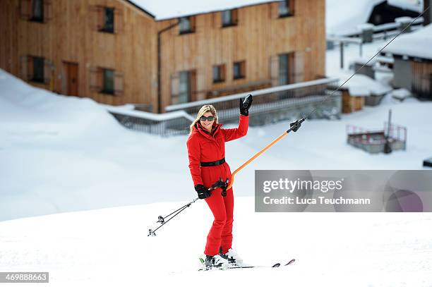 Queen Maxima of the Netherlands attends the annual winter photocall on February 17, 2014 in Lech, Austria.