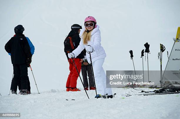 Dutch Princess Catharina-Amalia attends the annual winter photocall on February 17, 2014 in Lech, Austria.